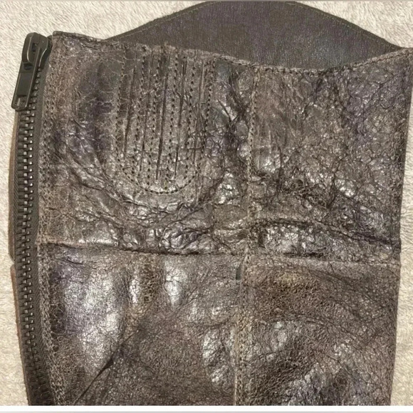 Steve Madden Steven Reins Leather Knee High Distressed Riding Boots Brown 8M - Picture 6 of 8